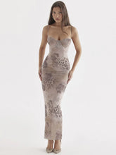 FashionSierra Floral Print Spaghetti Strap Lace-up Split Tank Floral Dress